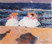 Joaquin Sorolla Y Bastida maria y elena en la playa France oil painting artist